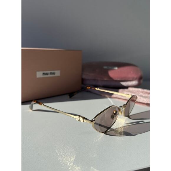 NEW Miu Miu MU56ZS Purple Gold Metal Sunglasses $560 main image 4